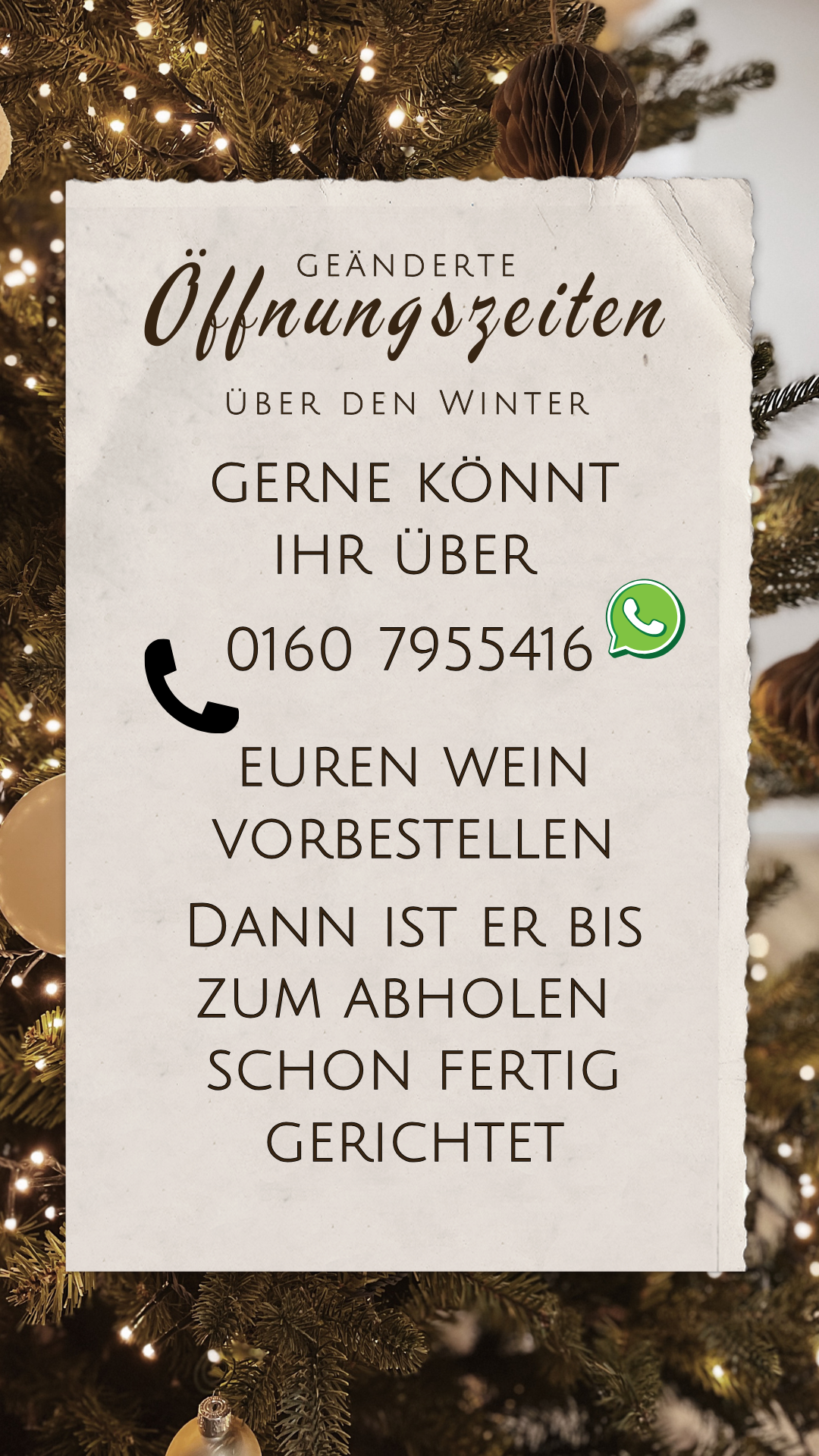 Winter-Öffnungszeiten