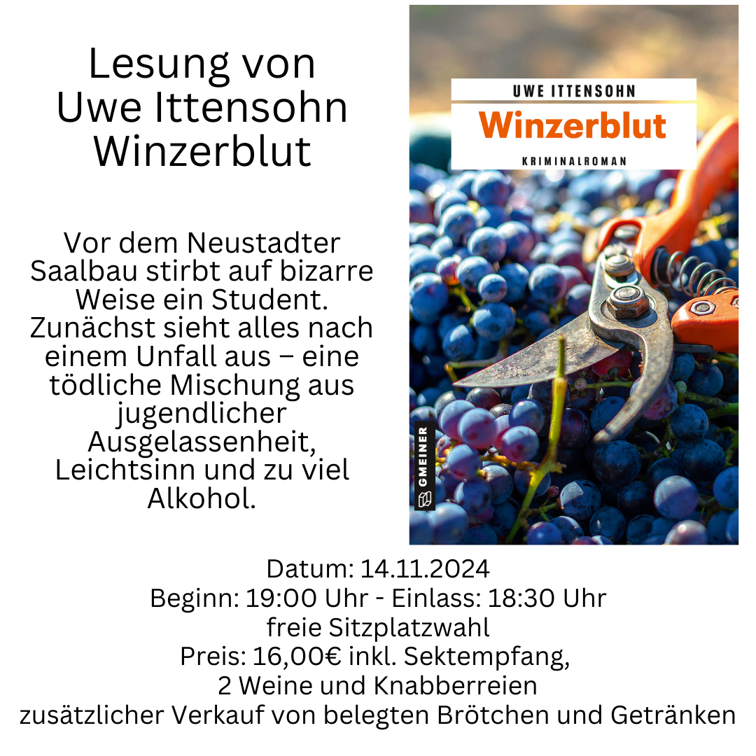 Lesung von Uwe Ittensohn - Winzerblut